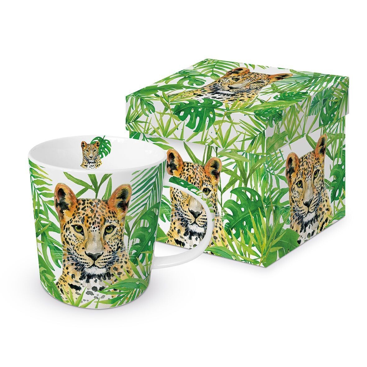 Kaffeebecher Leopard mit Geschenkbox, Trend Mug Leopard , Geschenkset. Tee Tasse