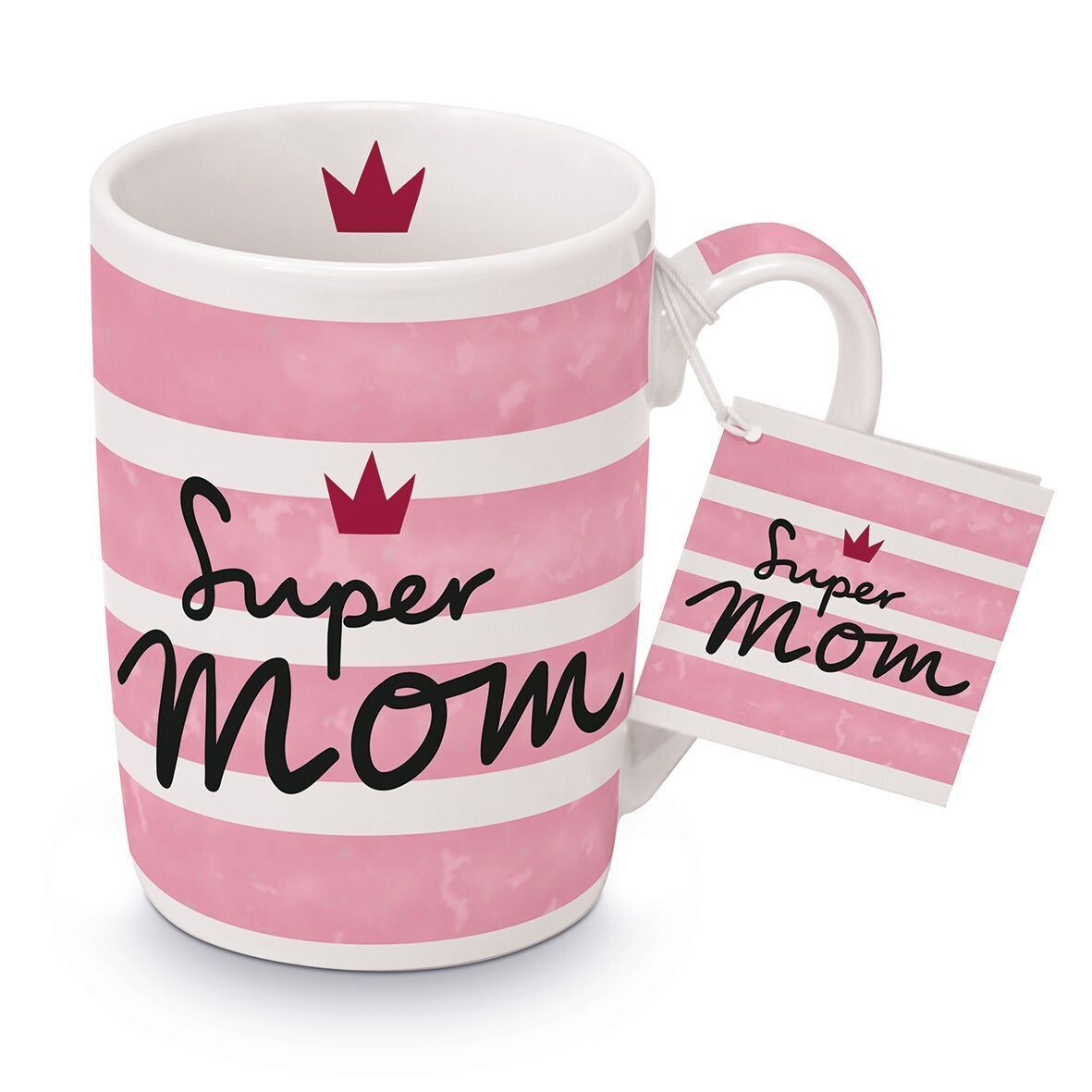Porzellan-Tasse - Becher Super Mom, Kaffee-Tasse & Tee, Fassungsvermögen ca 250 ml 1 Stück