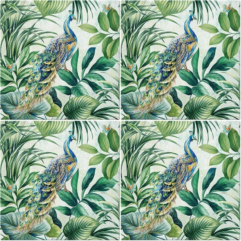 Servietten 33x33cm 3-lagig, Pfau/Peacock als Tischdeko - Decoupage - Serviettentechnik - Motivservietten, 20 Stück Servietten 33x33cm 3-lagig, Pfau/Peacock als Tischdeko - Decoupage - Serviettentechnik - Motivservietten, 20 Stück