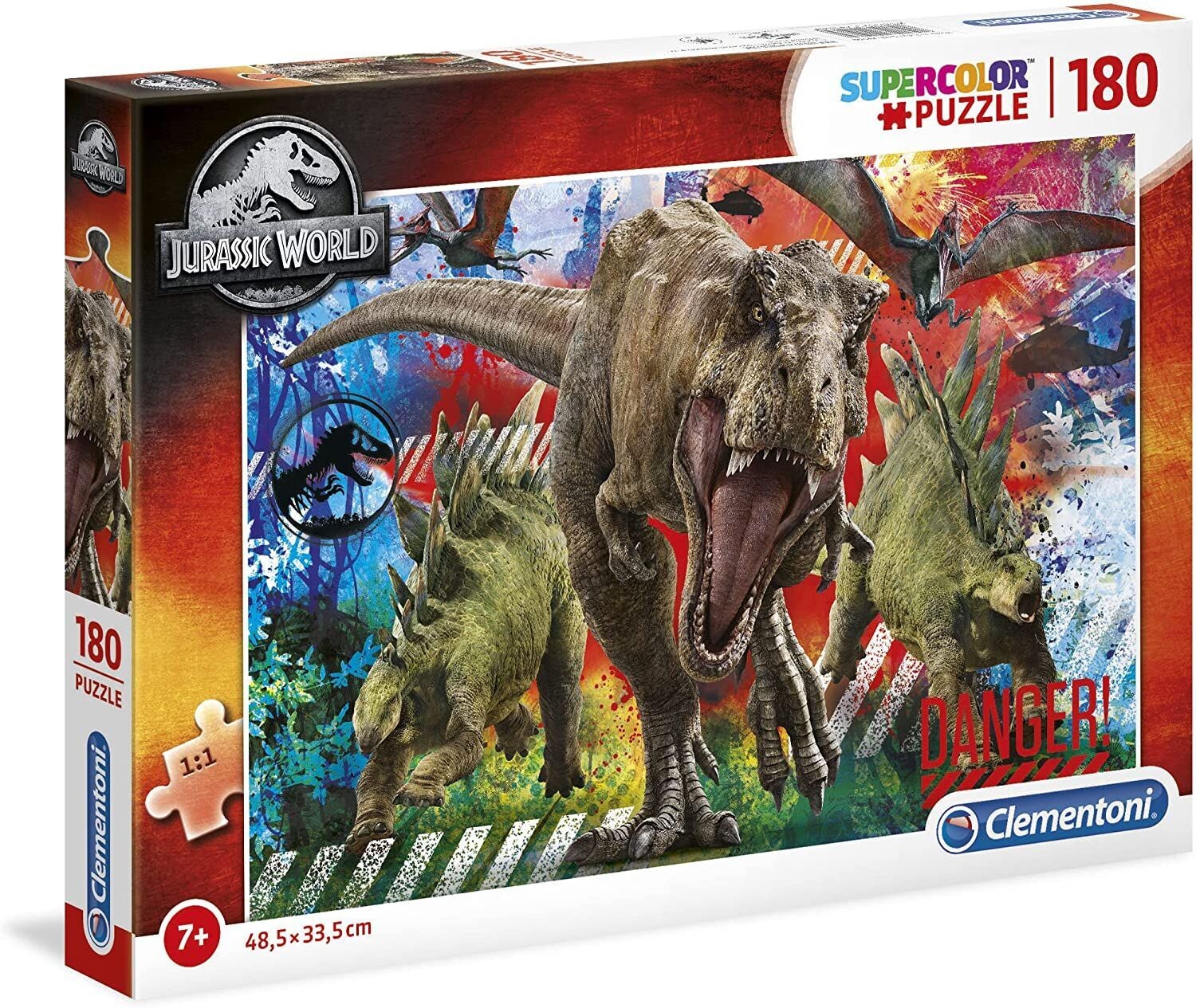 Jurassic World Puzzle 180 Teile, Intensive Farbwelt - Legegröße ca. 48,5 x 33,5 cm