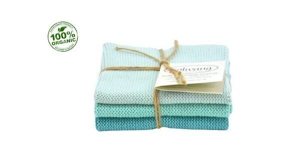 Solwang Putzlappen- Wischtücher - 3 Stück gestrickte BIO Wischtücher in heller Petrol Kombi . Tuch Solwang Putzlappen- Wischtücher - 3 Stück gestrickte BIO Wischtücher in heller Petrol Kombi . Tuch