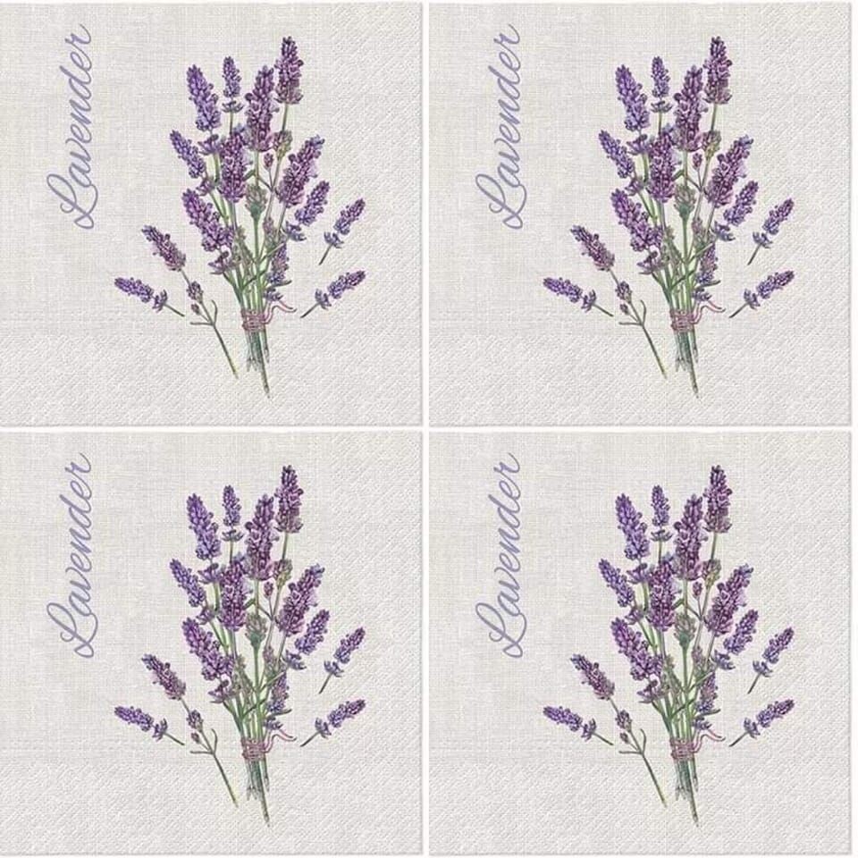 Servietten Blumen, 33x33cm 3-lagig, Lavendel, für dich - Lavender for You als Tischdeko - Motivservietten , Serviette , Serviettentechnik, Decoupage