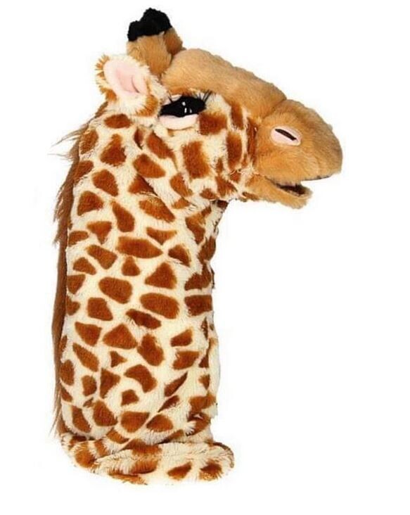 Handpuppe Giraffe ca. 40 cm lang​, Plüsch-Tier- Handpuppen -Zoo- Afrika Motive , Stofftier, 1 Stück