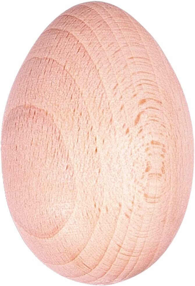Stopfei aus natur Holz Buche ca. 6 cm, 6 x 4 cm  , 1 Stück Holzeier auch ideal zum Basteln - Stricken  - Häkeln