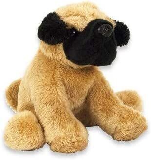 Hund  Plüsch Paws, Mops, ca. 15x16x6cm - Plüschfigur -  Kuscheltier - Stofftier - Mitgebsel - Partyartikel