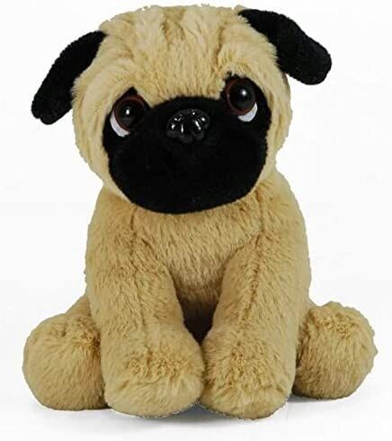 Plüschtier Mops - Hund Welpen , supersüßes Kuscheltier, Stofftier sitzend ca. 18 cm, Landahl