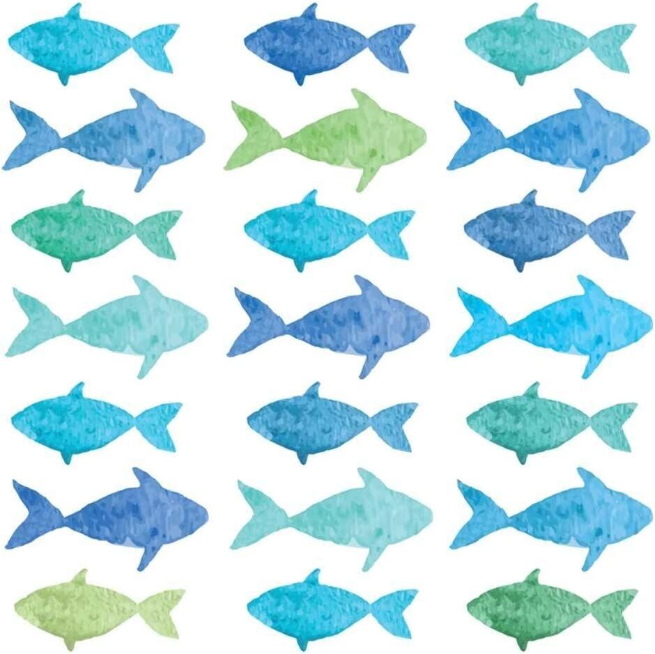 Servietten Fisch ca 33x33cm 3-lagig, 20 Stück ,Aquarell Fish Lunch Papier als Tischdeko - Decoupage  - Serviettentechnik