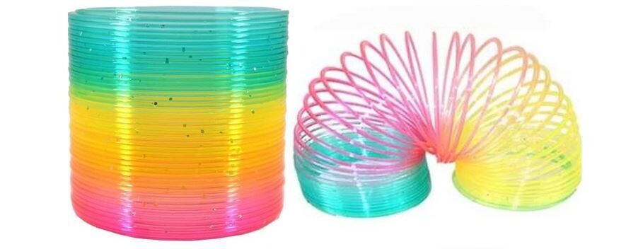 Regenbogenspirale, Glitzerspirale Bunt ca. 6 cm Springfeder Spirale Glitzern - Treppenläufer  , als Mitgebsel