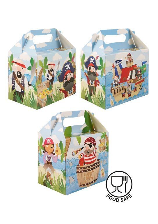 Piraten Geschenkbox -Boxen - Mitgebsel Henbrandt Lunchboxen - Geschenkverpackung- 1 Packung(enthält 12 Stück)