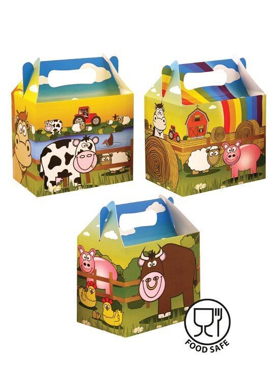 Bauernhof Geschenkbox -Boxen -Mitgebsel Henbrandt Lunchboxen - Geschenkverpackung- 1 Packung(enthält 6 Stück)