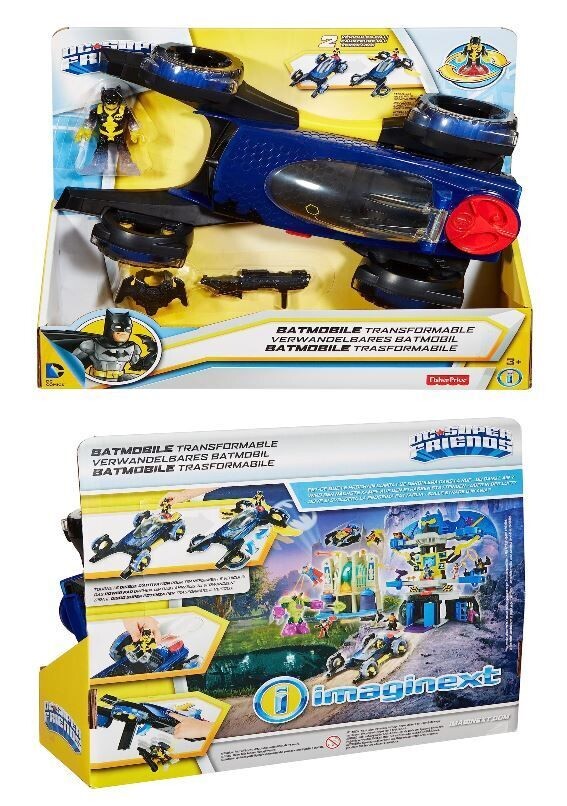 Mattel Fisher-Price DRM48 - Verwandelbares Batmobil Fahrzeug -Batman Spielzeugauto