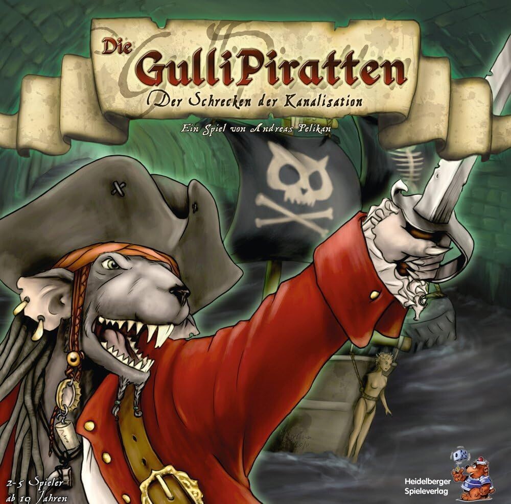 Heidelberger HE310 Die GulliPiratten Spiel  -  Gulli- Piratten Schrecken der Kanalisation - Brettspiel Deutsche Sprache