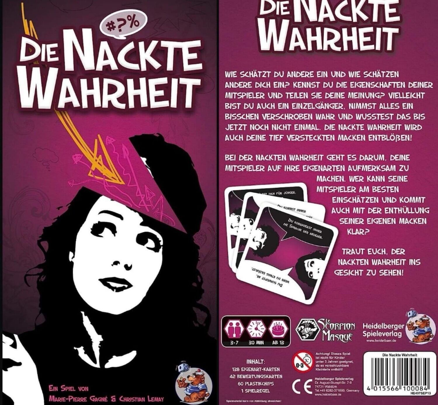 Heidelberger Die nackte Wahrheit, Kartenspiel -  Lustiges Party Spiel und Kneipenspiel für 3 bis 7 Spielern - Ab 13 Jahren