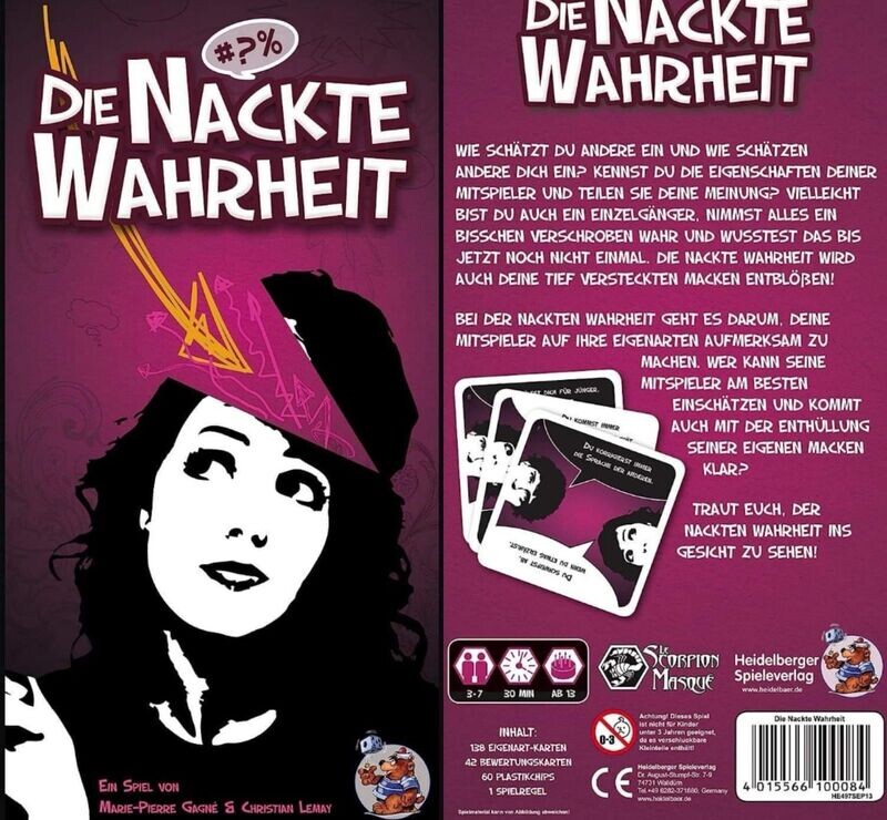 Heidelberger Die nackte Wahrheit, Kartenspiel - Lustiges Party Spiel und Kneipenspiel für 3 bis 7 Spielern - Ab 13 Jahren Heidelberger Die nackte Wahrheit, Kartenspiel - Lustiges Party Spiel und Kneipenspiel für 3 bis 7 Spielern - Ab 13 Jahren