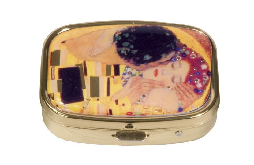 Pillendöschen Klimt - Der Kuss - aus Metall, bunt, ca 5.1x3.6x1.8 cm - Dose Pillen Fridolin