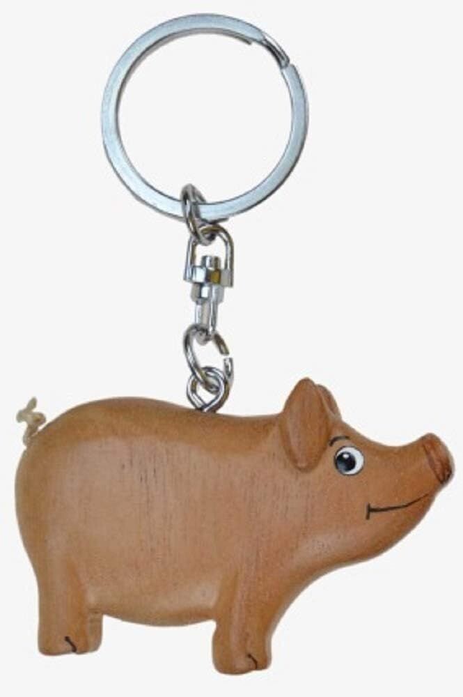 Cornelißen Holz Anhänger Schwein-Schlüsselanhänger aus  aus echtem Holz , 1 Stück