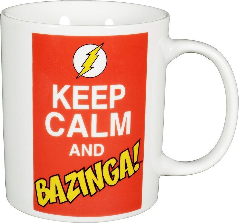 The Big Bang Theory The Big Bang Theory "Keep Calm and Bazinga" Tasse, Porzellan Becher ca. 320ml Tee- Kaffeetasse - tolles Geschenk für alle Big Bang Theory Fans