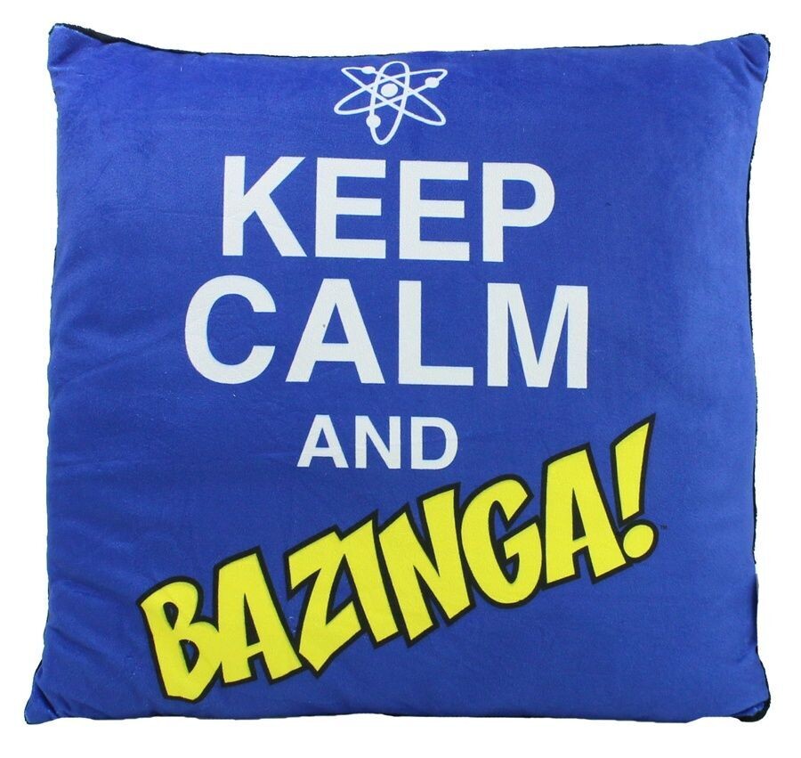 The Big Bang Theory Kissen  "Keep Calm and Bazinga"- ca 40 x 40 cm - Plüsch - Deko Kuschelkissen