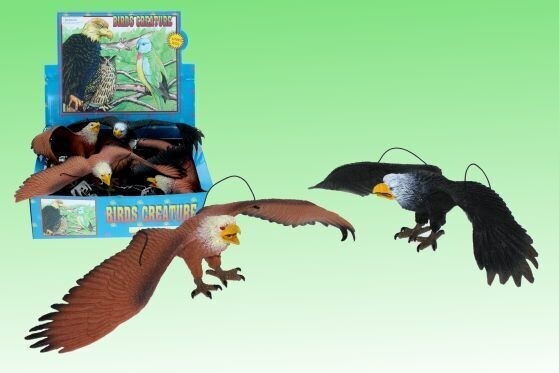 Adler 2er Set  ca. 38 cm -   Hartgummi  Weißkopfseeadler Vogel Vögel Greifvögel Tiere Spielen - PVC - Weißkopfseeadler mit Band