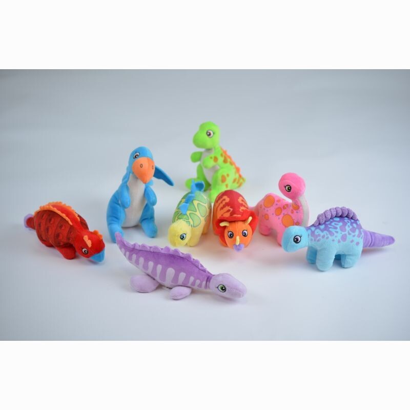Plüsch Dinosaurier bunt ca. 15 - 25 cm ( 8-fach sortiert ) Kuscheltiere, 1 Stück K-toys