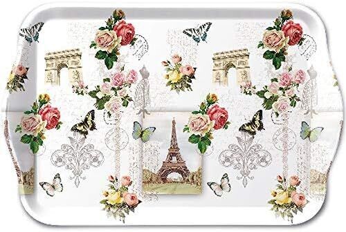 Ambiente Tablett Melamin Paris ca. 13 x 21 cm,Länder - Städte , Kaffee, Tee und Espresso Service- Tray