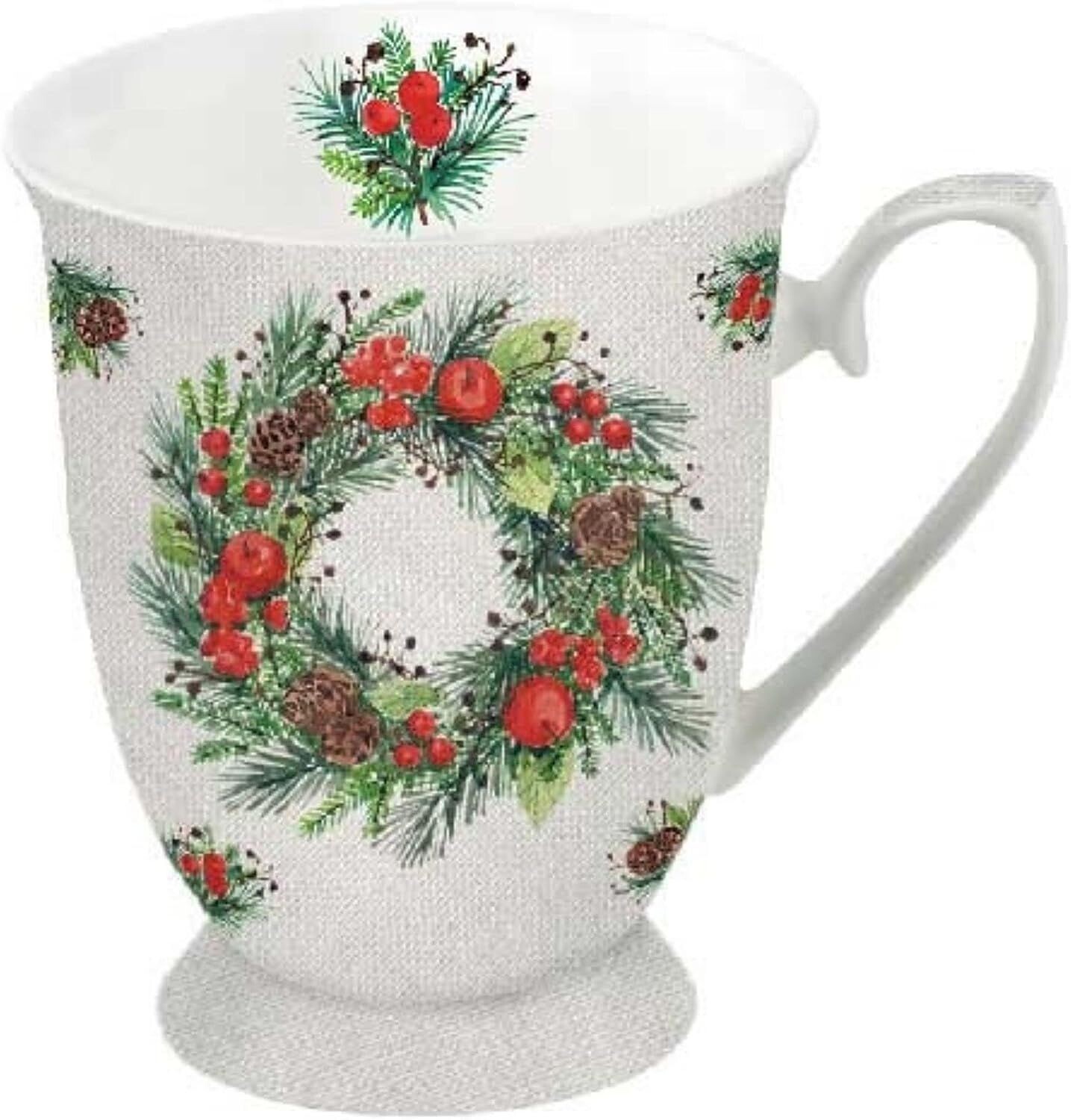 Ambiente Porzellan Becher Kranz ca. 250ml Blumen - Pflanzen, Kränze Herbst - Mug - Tasse - Tee / Kaffee
