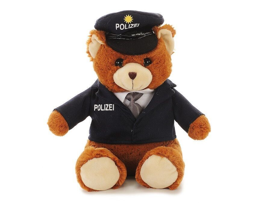 Polizist Bär - Polizei Plüsch ca. 18 x 19 x 27 cm - Euro Souvenirs Kuscheltier -Stofftier - Berufe - Polizei Teddy bear - Kuschelteddy , Stofftier -Scherzartikel , Sammelfiguren -Plüschtier