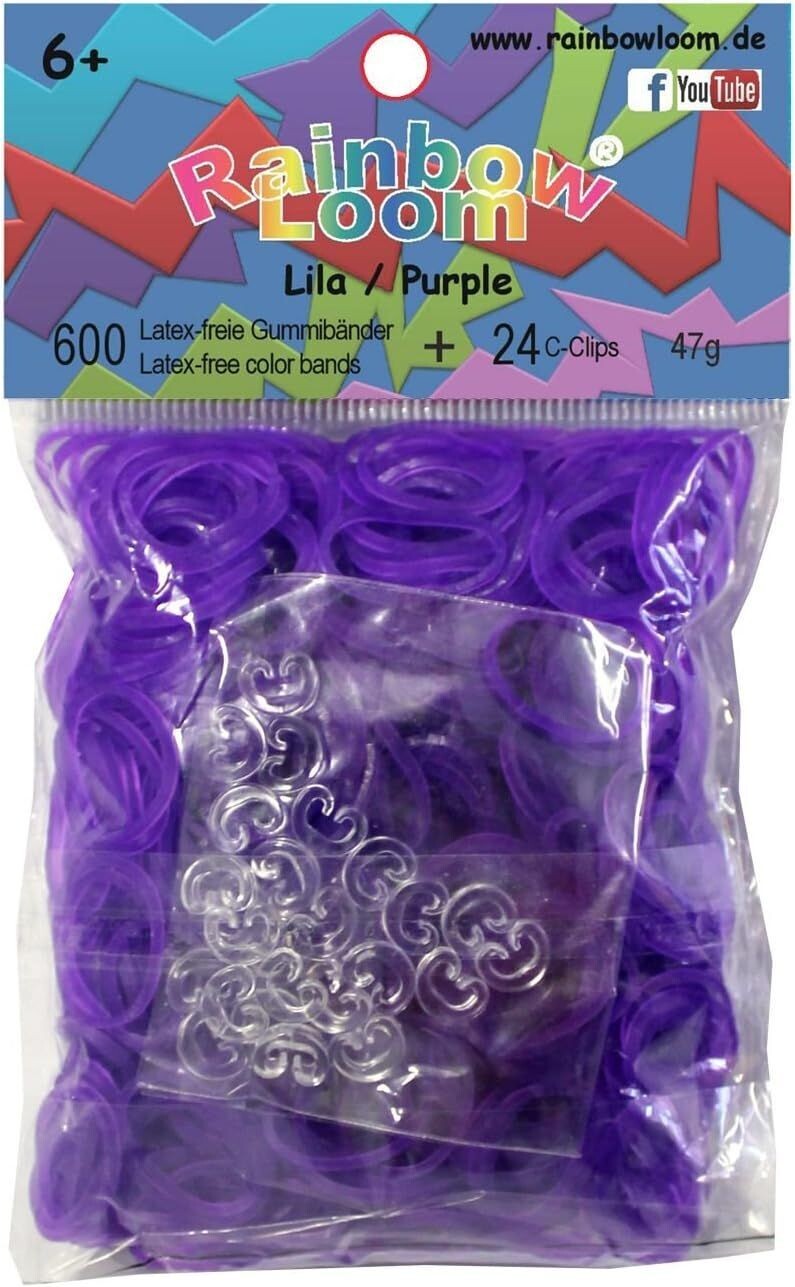 Rainbow Loom Latex-freie Gummibänder Lila 600er