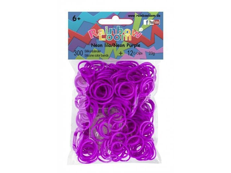 Rainbow Loom Latex-freie Gummibänder Neon Lila 300er