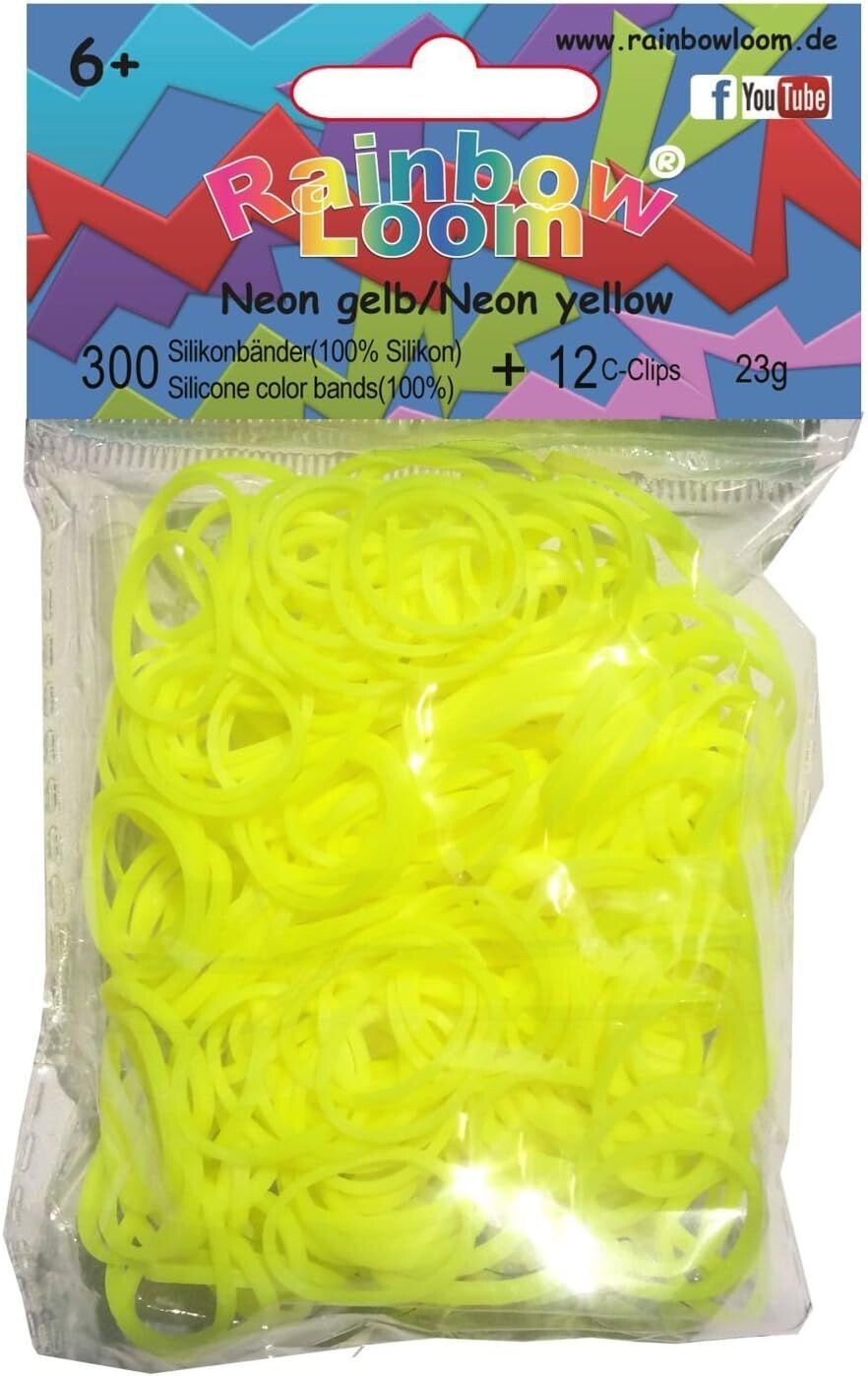 Rainbow Loom Latex-freie Gummibänder Neon-Gelb 300er