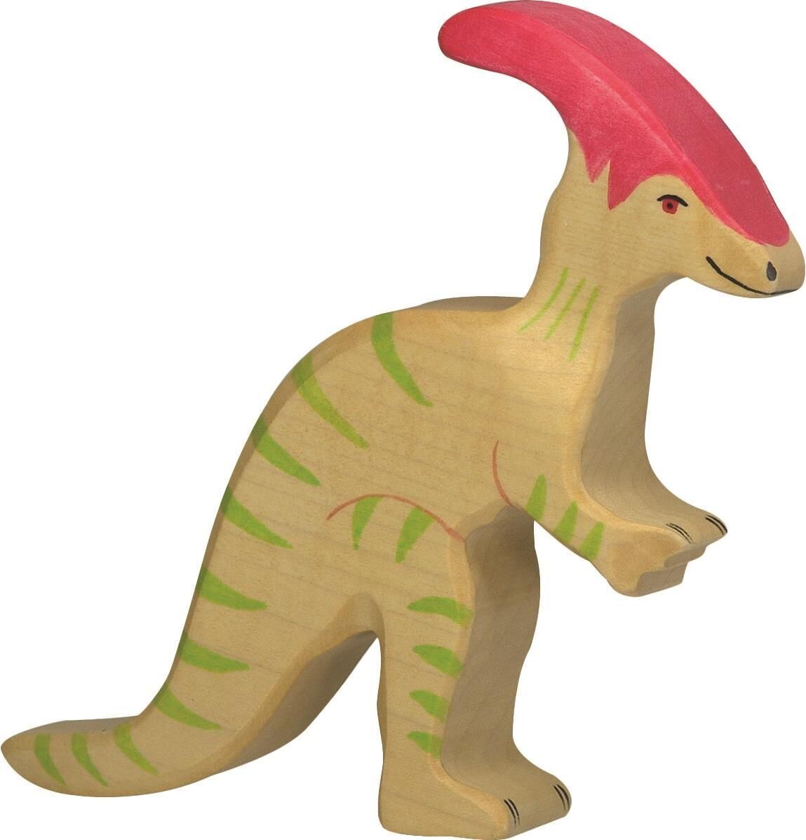 Holztiger 80340 Parasaurolophus, grün/rot, Material: Holz Artikelmaß: 12 x 2,3 x 14 cm