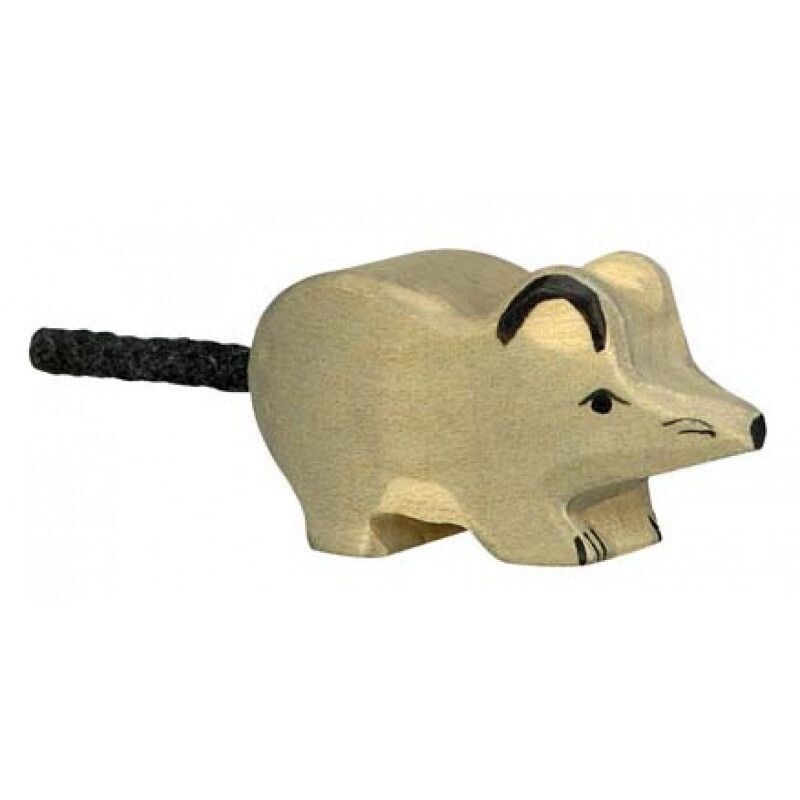 Holztiger 80087 Maus grau Holzfigur Holztie, 1-Stück