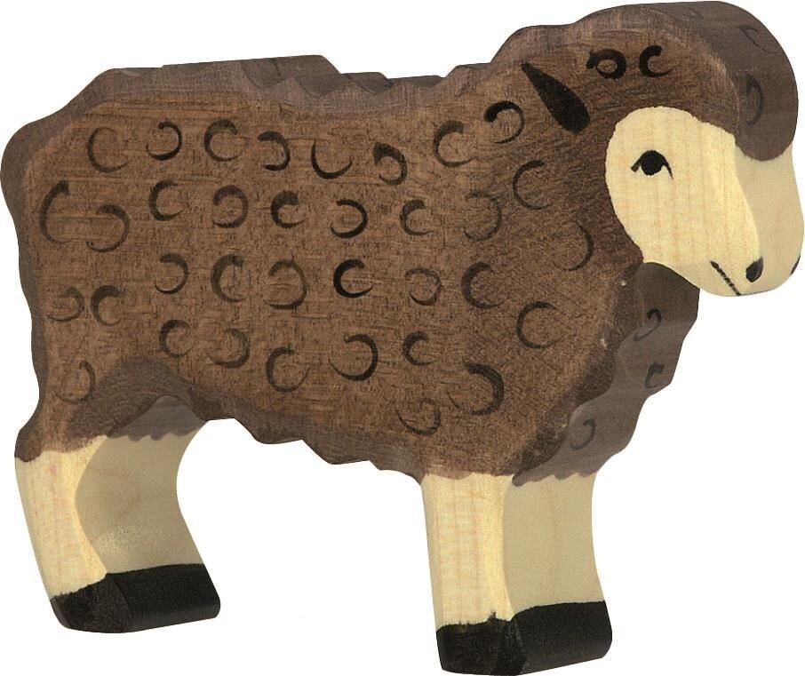 Holztiger 80075 Schaf, stehend, schwarz,Material: Holz,  Artikelmaß: 10 x 2,4 x 7,4 cm