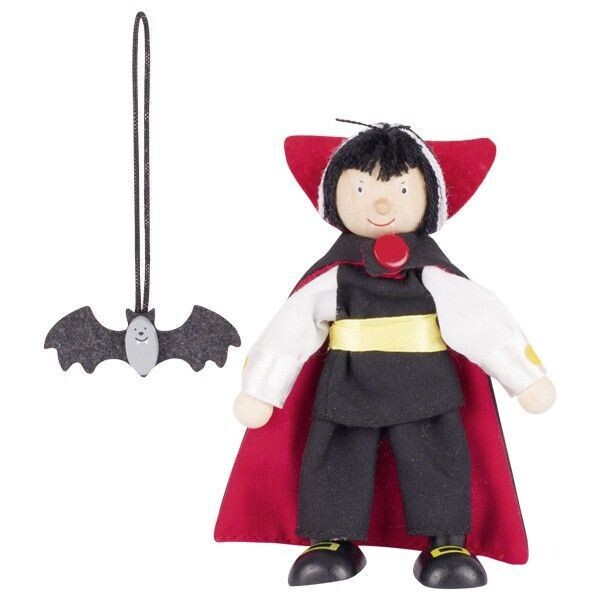goki 51599 Biegepuppe Vampir uas Holz, Größe: ca. 9cm,  1 Stück