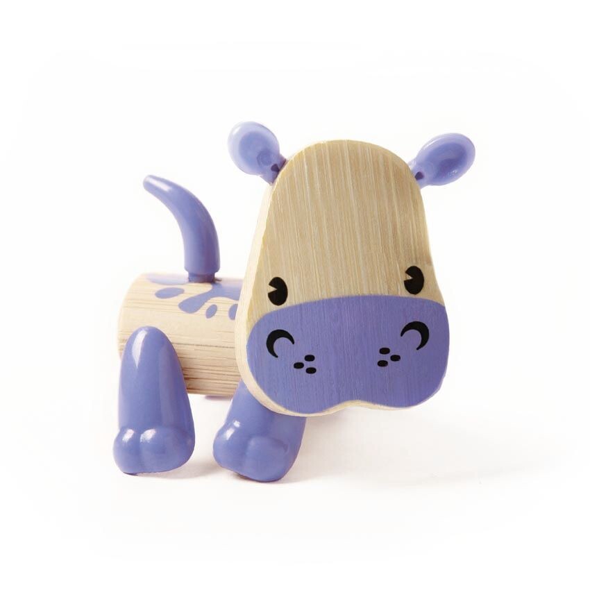 Nilpferd Holzfigur ,  aus  Bamboo , E5537, 1-Stück
