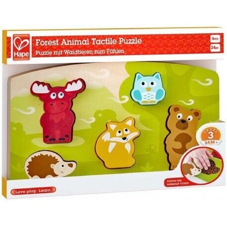 Hape Fühlpuzzle Waldtiere - Kinderpuzzle aus Holz, 1 Stück