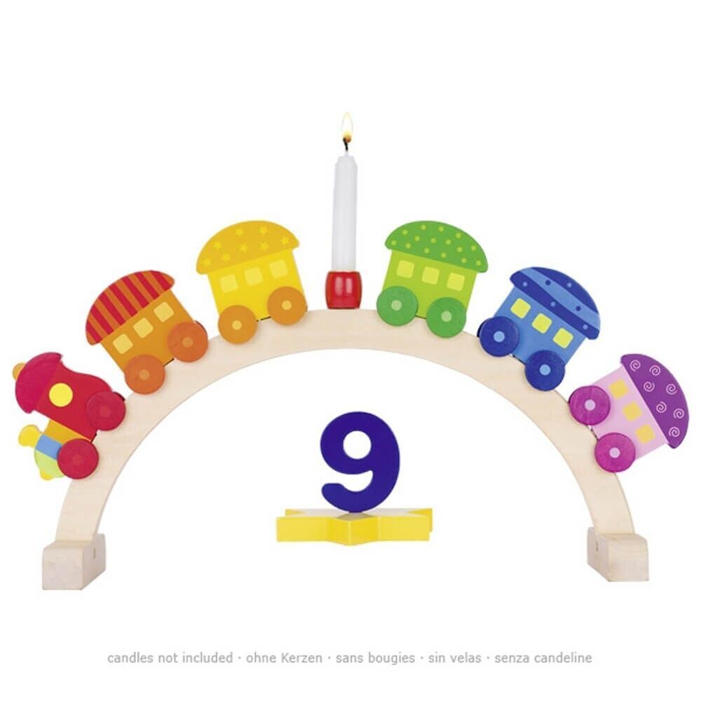 goki 60795 Geburtstagsbogen Mein kleiner Zug, Lok mit 5 Anhängern, bunt, 1 Stück
