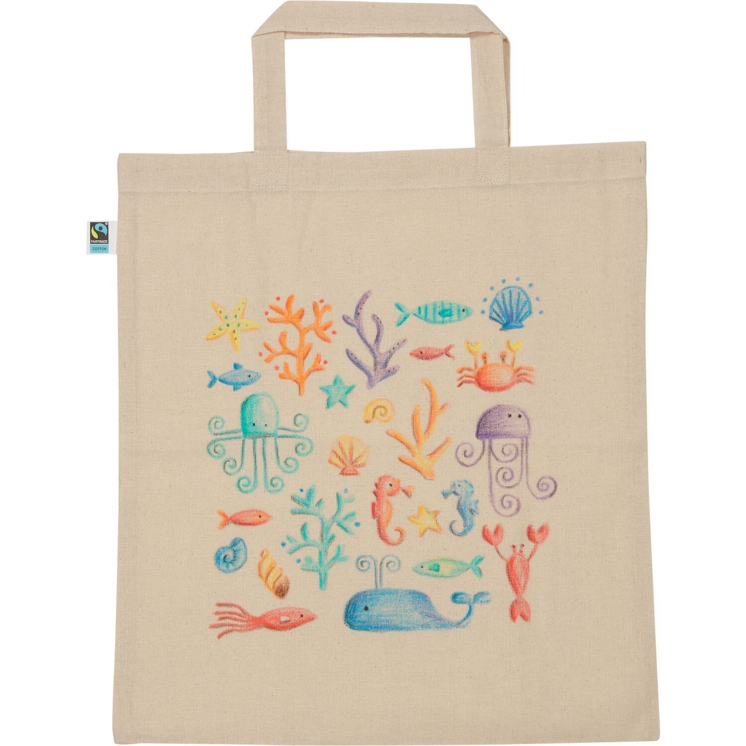 Baumwollbeutel, Fairtrade ca.  38 x 42 cm, unbedruckt, natur Tasche