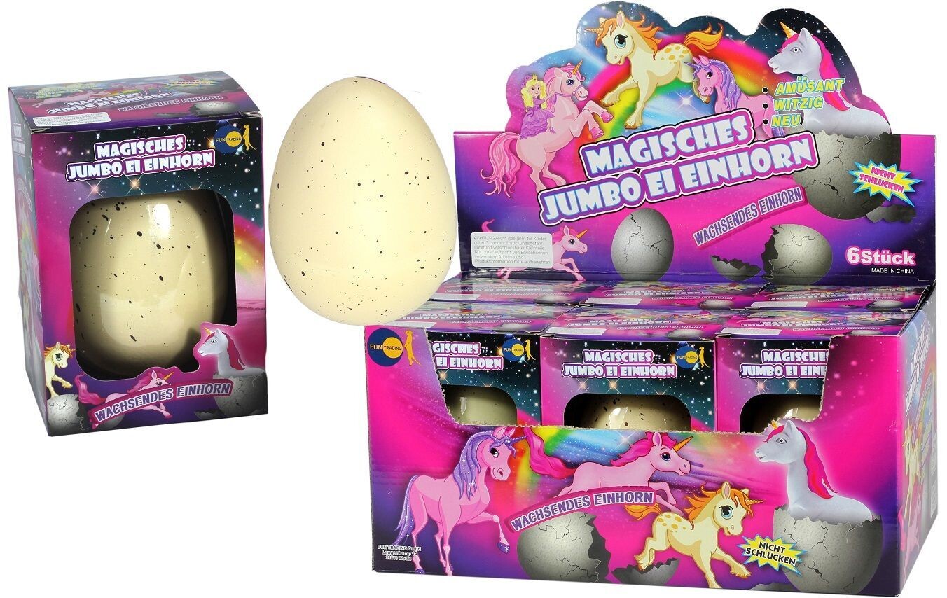 Magisches Ei , Magic growing egg , Jumbo Einhorn, Überraschung  Eier Unicorn,  Magisch Gipseier, Wasser Kinder Spielzeug -  1 Stück   sortiert