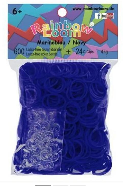 Rainbow Loom Latex-freie Gummibänder  Marineblau 600er