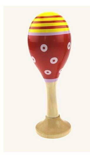 Inware Musik Rasseln aus Holz, Maracas, Rassel, mit Fuß ca. 13 cm, 1 Stück