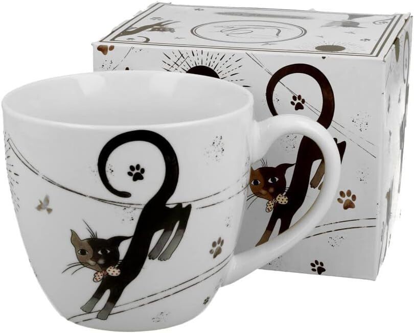 Duo Katze Kollektion CHARMING Cats Katzen Becher Porzellan im Geschenkbox, Becher, Kaffee- und Teebecher, 1 Stück