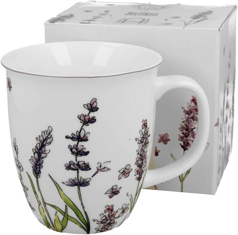 Duo Classic Kollektion LAVENDER Becher Porzellan im Geschenkbox, Becher, Kaffee- und Teebecher, 1 Stück Duo Classic Kollektion LAVENDER Becher Porzellan im Geschenkbox, Becher, Kaffee- und Teebecher, 1 Stück