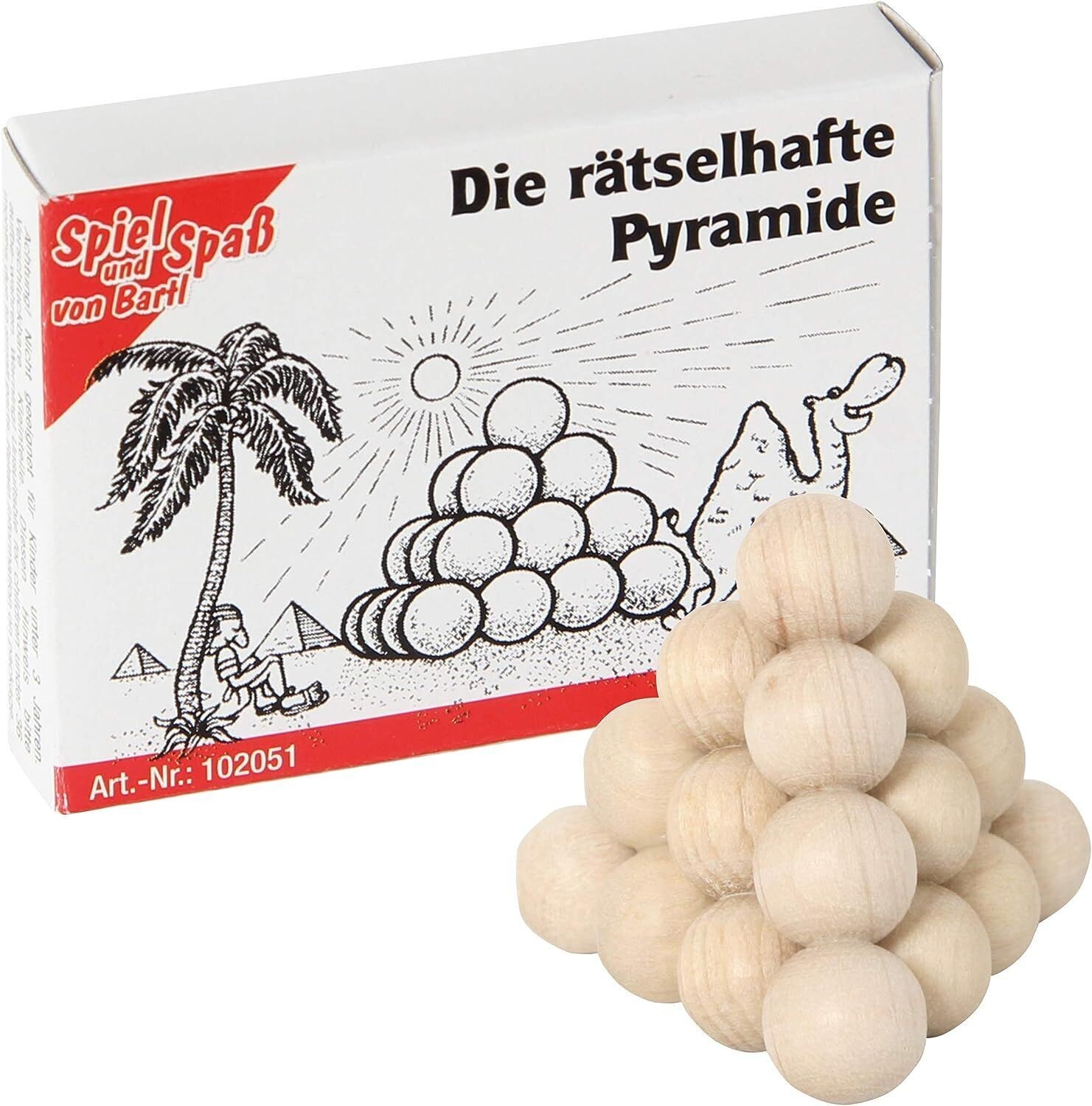 Die rätselhafte Pyramide aus 4 kleinen Holzteilen-  kleinen Puzzles aus Holz