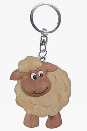 Schlüsselanhänger Holz Anhänger Schaf weiß (1-tlg)