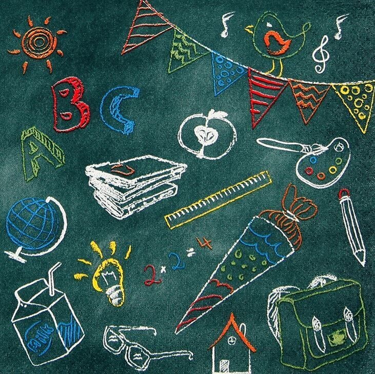 211528 Servietten Blackboard 20 Servietten, 33 cm,  Tischdeko, Serviettentechnik, Decoupage geeignet.