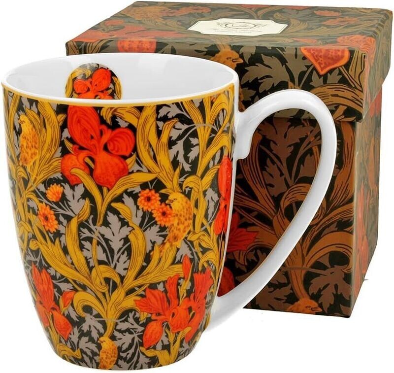 Becher PORZELLAN Tasse Teebecher DUO ORANGE IRISES MORRIS Porzellan im Geschenkbox, Kaffee- und Teebecher, 1 Stück Becher PORZELLAN Tasse Teebecher DUO ORANGE IRISES MORRIS Porzellan im Geschenkbox, Kaffee- und Teebecher, 1 Stück