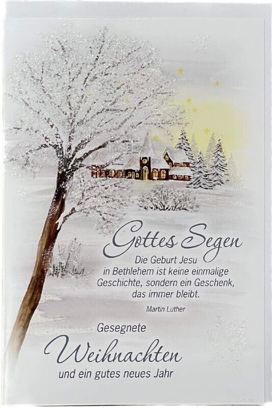 Weihnachtskarte, Grußkarte "Gottes Segen", inklusive Umschlag - Glückwunschkarte, Glückwünsche, Karten, Grußkarten - Klappkarte
