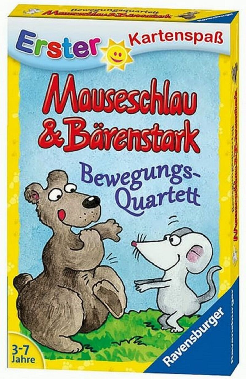 Ravensburger Spiele - Mäuseschlau & Bärenstark Quartett -  Bewegungsquartett - Erster Kartenspaß