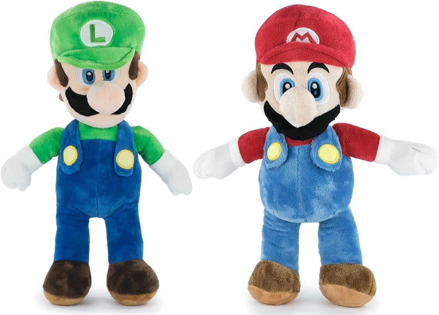 Mario Bros ca. 33 cm und Luigi Bros ca 35 cm Plüschfigur  zum Kuscheln oder Verschenken, 2er Set